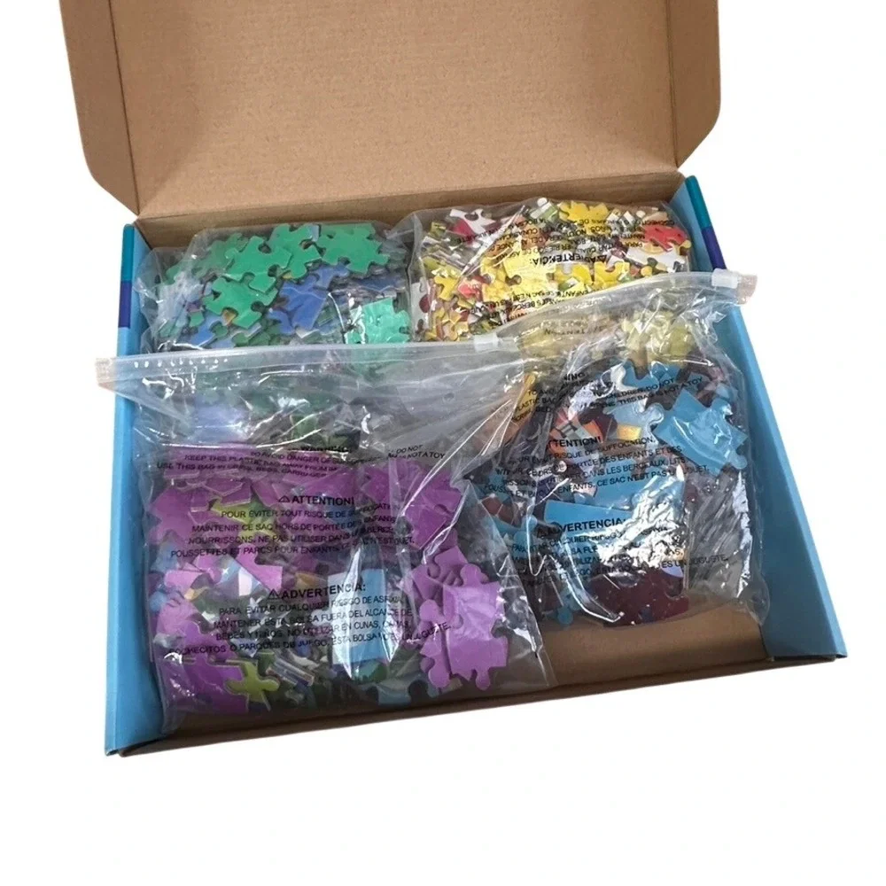 Chuckle & Roar 4 Pack Puzzles Space Fantasy Dino Map Colorful Eats Ages 6+ 550pc